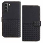 For Samsung Galaxy S21+ 5G Woven Embossed RFID Blocking Leather Phone Case(Black)