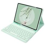 For Xiaomi Pad 5 / Pad 5 Pro 11 inch Round Cap Bluetooth Keyboard Tablet Leather Case with Pen Slot(Green)