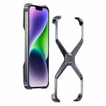 For iPhone 13 / 14 Frameless X-shaped Metal Phone Case(Grey)