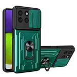 For Honor X8b Sliding Camshield TPU+PC Phone Case with Card Slot(Dark Green)