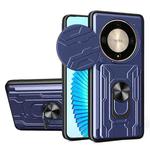 For Honor X9b Sliding Camshield TPU+PC Phone Case with Card Slot(Blue)