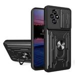 For Honor 200 Sliding Camshield TPU+PC Phone Case with Card Slot(Black)