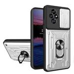 For Honor 200 5G Sliding Camshield TPU+PC Phone Case with Card Slot(White)