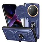 For Honor X60 Pro / X9c Sliding Camshield TPU+PC Phone Case with Card Slot(Blue)