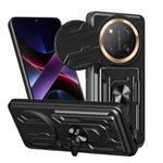 For Honor X60 Pro / X9c Sliding Camshield TPU+PC Phone Case with Card Slot(Black)
