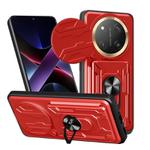 For Honor X60 Pro / X9c Sliding Camshield TPU+PC Phone Case with Card Slot(Red)