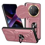 For Honor X60 Pro / X9c Sliding Camshield TPU+PC Phone Case with Card Slot(Rose Gold)