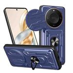 For Honor X9c Smart Sliding Camshield TPU+PC Phone Case with Card Slot(Blue)