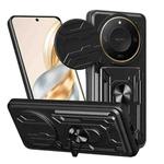 For Honor X9c Smart Sliding Camshield TPU+PC Phone Case with Card Slot(Black)