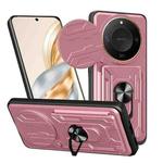 For Honor X9c Smart Sliding Camshield TPU+PC Phone Case with Card Slot(Rose Gold)
