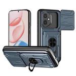For Honor 400 Global 156.5mm Sliding Camshield TPU+PC Phone Case with Card Slot(Grey)