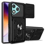 For Honor 400 Lite Global Sliding Camshield TPU+PC Phone Case with Card Slot(Black)