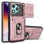 For Honor 400 Lite Global Sliding Camshield TPU+PC Phone Case with Card Slot(Rose Gold)