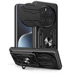 For Honor Magic7 Pro Sliding Camshield TPU+PC Phone Case with Card Slot(Black)