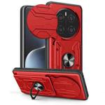 For Honor Magic7 Pro Sliding Camshield TPU+PC Phone Case with Card Slot(Red)