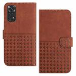 For Xiaomi Redmi Note 11 / 11S Woven Embossed RFID Blocking Leather Phone Case(Brown)