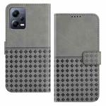 For Xiaomi Redmi Note 12 5G Woven Embossed RFID Blocking Leather Phone Case(Grey)