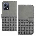 For Xiaomi Redmi Note 12 Pro Woven Embossed RFID Blocking Leather Phone Case(Grey)
