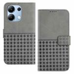 For Xiaomi Redmi Note 13 4G Woven Embossed RFID Blocking Leather Phone Case(Grey)