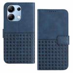 For Xiaomi Redmi Note 13 4G Woven Embossed RFID Blocking Leather Phone Case(Blue)