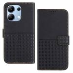 For Xiaomi Redmi Note 13 4G Woven Embossed RFID Blocking Leather Phone Case(Black)