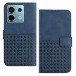 For Xiaomi Redmi Note 13 5G Woven Embossed RFID Blocking Leather Phone Case(Blue)