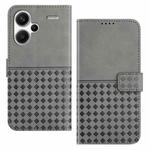 For Xiaomi Redmi Note 13 Pro+ Woven Embossed RFID Blocking Leather Phone Case(Grey)