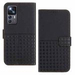 For Xiaomi 12T / 12T Pro Woven Embossed RFID Blocking Leather Phone Case(Black)