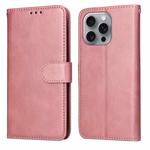 For iPhone 16 Pro Max Classic Calf Texture Flip Leather Phone Case(Rose Gold)