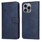 For iPhone 16 Pro Max Classic Calf Texture Flip Leather Phone Case(Blue)