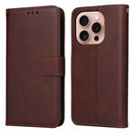 For iPhone 16 Pro Classic Calf Texture Flip Leather Phone Case(Brown)