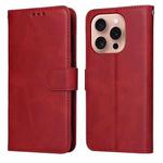 For iPhone 16 Pro Classic Calf Texture Flip Leather Phone Case(Red)