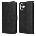 For iPhone 16 Plus Classic Calf Texture Flip Leather Phone Case(Black)