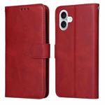 For iPhone 16 Plus Classic Calf Texture Flip Leather Phone Case(Red)