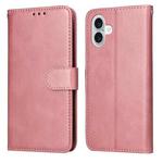 For iPhone 16 Plus Classic Calf Texture Flip Leather Phone Case(Rose Gold)