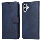 For iPhone 16 Plus Classic Calf Texture Flip Leather Phone Case(Blue)