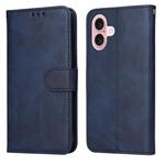 For iPhone 16 Classic Calf Texture Flip Leather Phone Case(Blue)