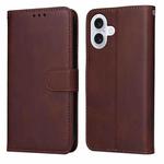 For iPhone 17 Classic Calf Texture Flip Leather Phone Case(Brown)