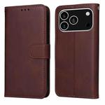For iPhone 17 Pro Classic Calf Texture Flip Leather Phone Case(Brown)