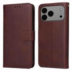 For iPhone 17 Pro Max Classic Calf Texture Flip Leather Phone Case(Brown)