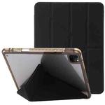 For iPad Pro 11 2024 Clear Acrylic Deformation Leather Tablet Case(Black)