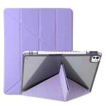 For iPad Pro 11 2024 Clear Acrylic Deformation Leather Tablet Case(Purple)