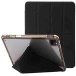 For iPad Pro 13 2024 Clear Acrylic Deformation Leather Tablet Case(Black)