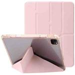 For iPad Pro 13 2024 Clear Acrylic Deformation Leather Tablet Case(Pink)