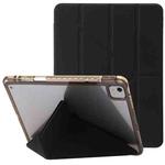 For iPad Air 13 2024 Clear Acrylic Deformation Leather Tablet Case(Black)