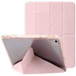 For iPad Air 13 2024 Clear Acrylic Deformation Leather Tablet Case(Pink)