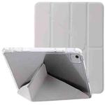 For iPad Air 13 2024 Clear Acrylic Deformation Leather Tablet Case(Grey)