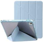 For iPad Air 11 2024 Clear Acrylic Deformation Leather Tablet Case(Ice Blue)