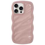 For iPhone 15 Pro Max Solid Color Waves PC Hybrid TPU Phone Case(Pink)