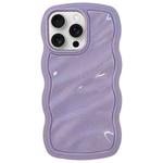 For iPhone 15 Pro Solid Color Waves PC Hybrid TPU Phone Case(Purple)